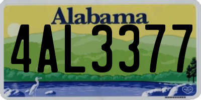 AL license plate 4AL3377