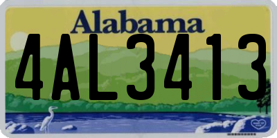 AL license plate 4AL3413