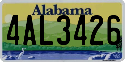 AL license plate 4AL3426