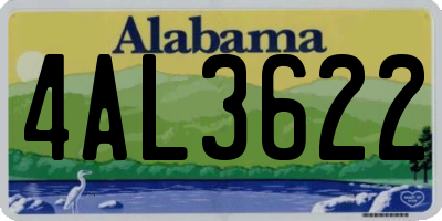 AL license plate 4AL3622