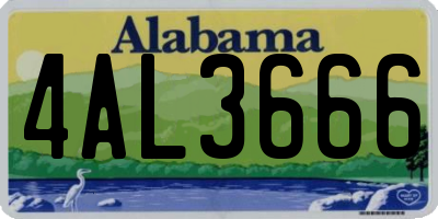 AL license plate 4AL3666