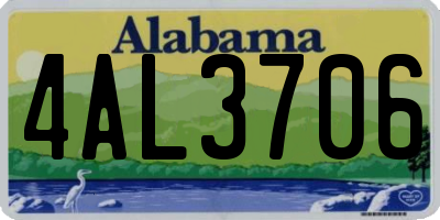 AL license plate 4AL3706