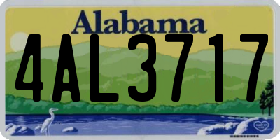 AL license plate 4AL3717