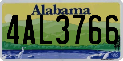 AL license plate 4AL3766