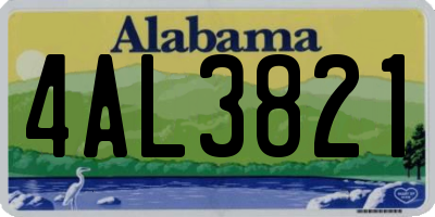 AL license plate 4AL3821