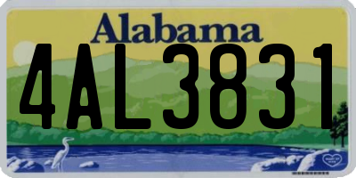 AL license plate 4AL3831