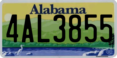 AL license plate 4AL3855
