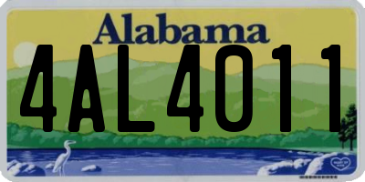 AL license plate 4AL4011