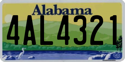 AL license plate 4AL4321