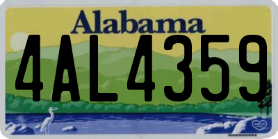 AL license plate 4AL4359