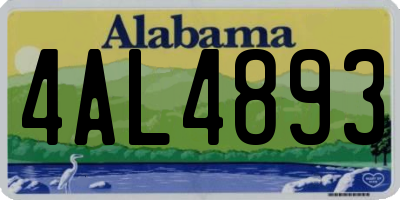 AL license plate 4AL4893