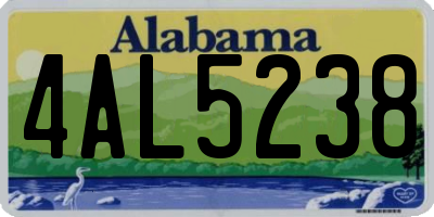 AL license plate 4AL5238