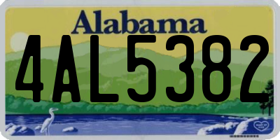 AL license plate 4AL5382