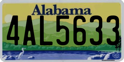 AL license plate 4AL5633