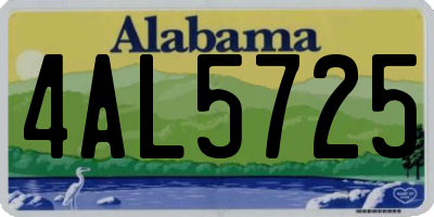 AL license plate 4AL5725