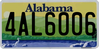 AL license plate 4AL6006