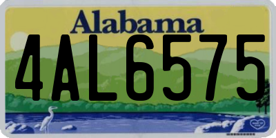 AL license plate 4AL6575