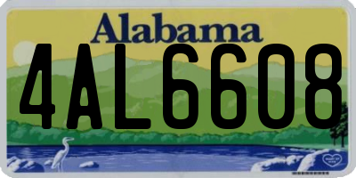 AL license plate 4AL6608