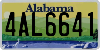 AL license plate 4AL6641