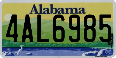 AL license plate 4AL6985
