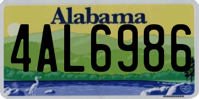 AL license plate 4AL6986