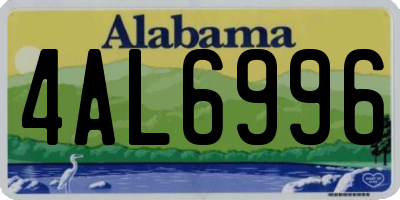 AL license plate 4AL6996