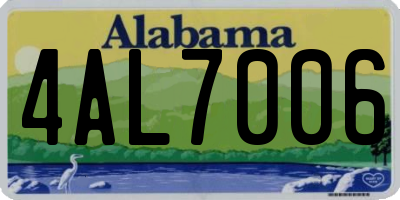 AL license plate 4AL7006