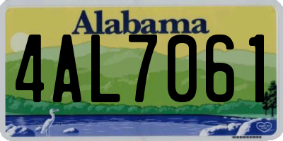 AL license plate 4AL7061