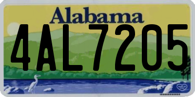 AL license plate 4AL7205