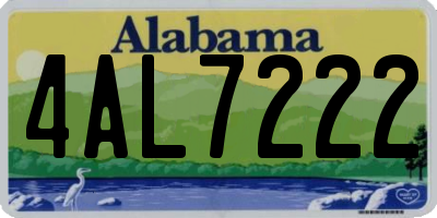 AL license plate 4AL7222