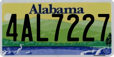 AL license plate 4AL7227