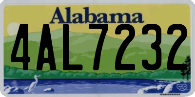 AL license plate 4AL7232