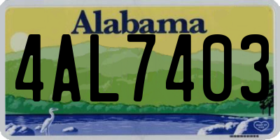 AL license plate 4AL7403