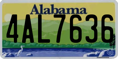 AL license plate 4AL7636