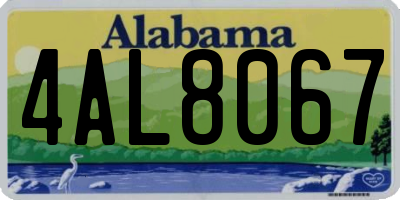 AL license plate 4AL8067