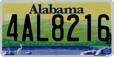 AL license plate 4AL8216