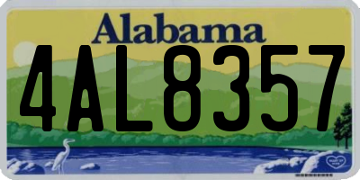 AL license plate 4AL8357