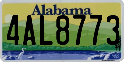 AL license plate 4AL8773