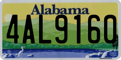 AL license plate 4AL9160