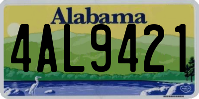 AL license plate 4AL9421