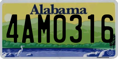 AL license plate 4AM0316