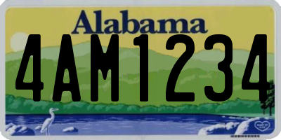 AL license plate 4AM1234