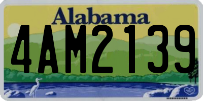 AL license plate 4AM2139