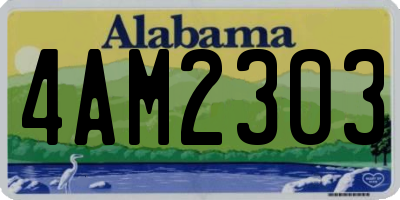 AL license plate 4AM2303