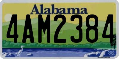 AL license plate 4AM2384