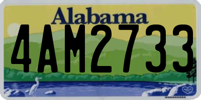 AL license plate 4AM2733