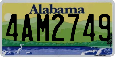 AL license plate 4AM2749