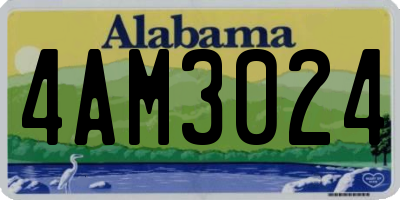 AL license plate 4AM3024
