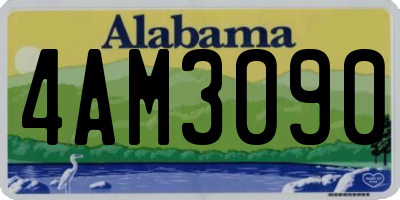 AL license plate 4AM3090