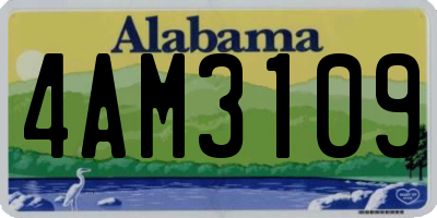 AL license plate 4AM3109